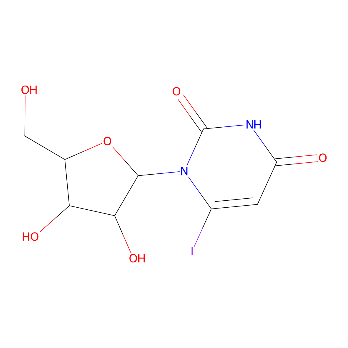 6-Iodouridine molecular structure, CAS 105967-11-1