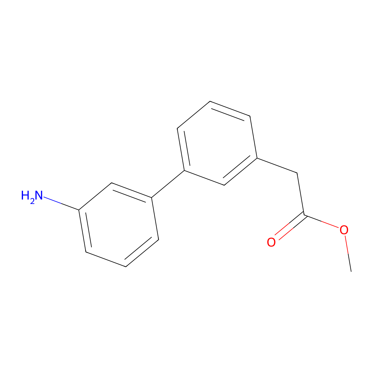 (3'-Amino-biphenyl-3-yl)-acetic acid methyl ester molecular structure, CAS 1059678-65-7