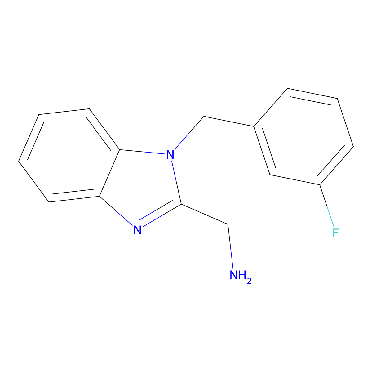 (1-(3-Fluorobenzyl)-1H-benzo[d]imidazol-2-yl)methanamine molecular structure, CAS 105969-02-6