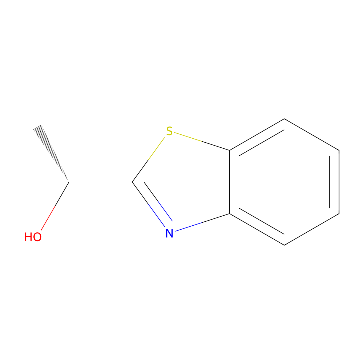 (1R)-1-(1,3-benzothiazol-2-yl)ethan-1-ol molecular structure, CAS 1059698-08-6