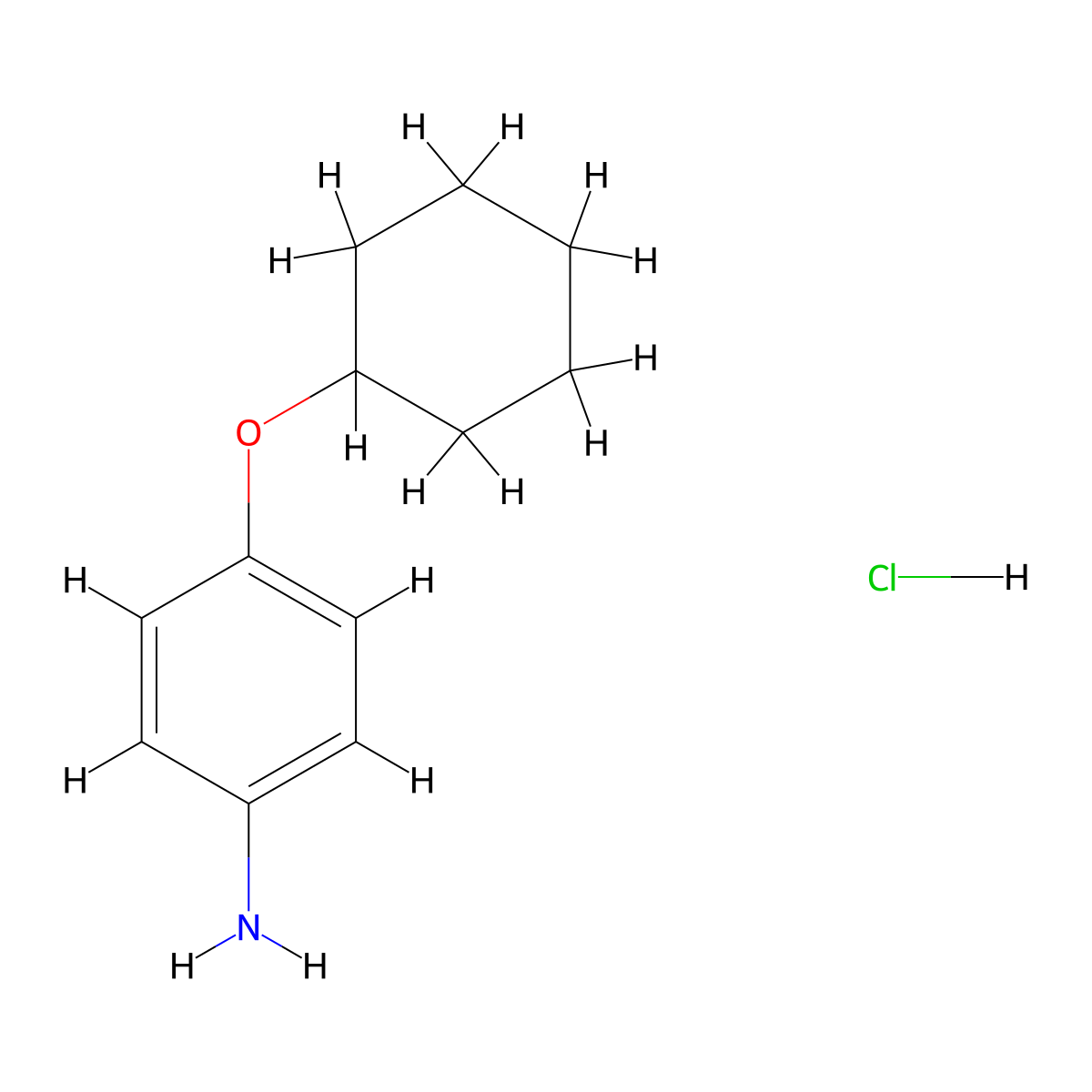 4-(Cyclohexyloxy)aniline hydrochloride molecular structure, CAS 105971-50-4