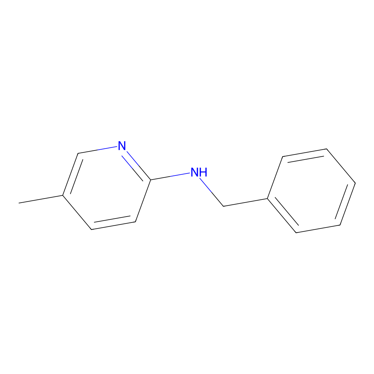 N-benzyl-5-methylpyridin-2-amine molecular structure, CAS 105972-23-4