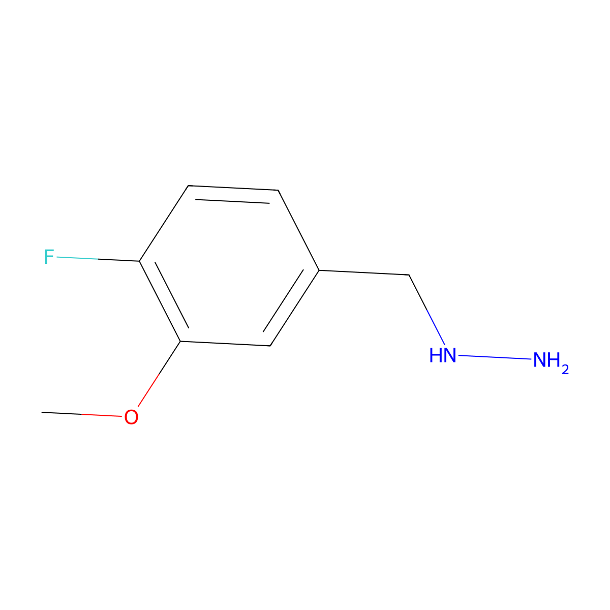 [(4-Fluoro-3-methoxyphenyl)methyl]hydrazine molecular structure, CAS 1059732-39-6