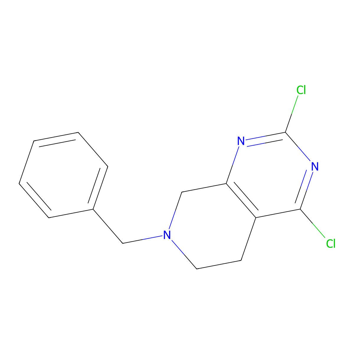 7-Benzyl-2,4-dichloro-5,6,7,8-tetrahydropyrido(3,4-d)pyrimidine molecular structure, CAS 1059735-34-0
