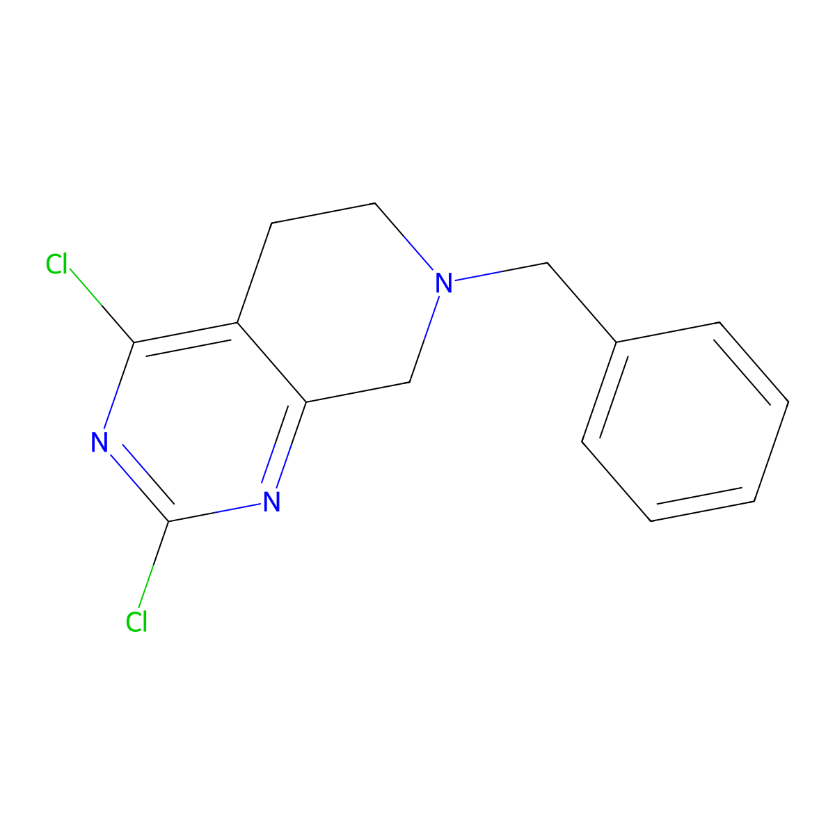 7-Benzyl-2,4-dichloro-5,6,7,8-tetrahydropyrido(3,4-d)pyrimidine molecular structure, CAS 1059735-34-0