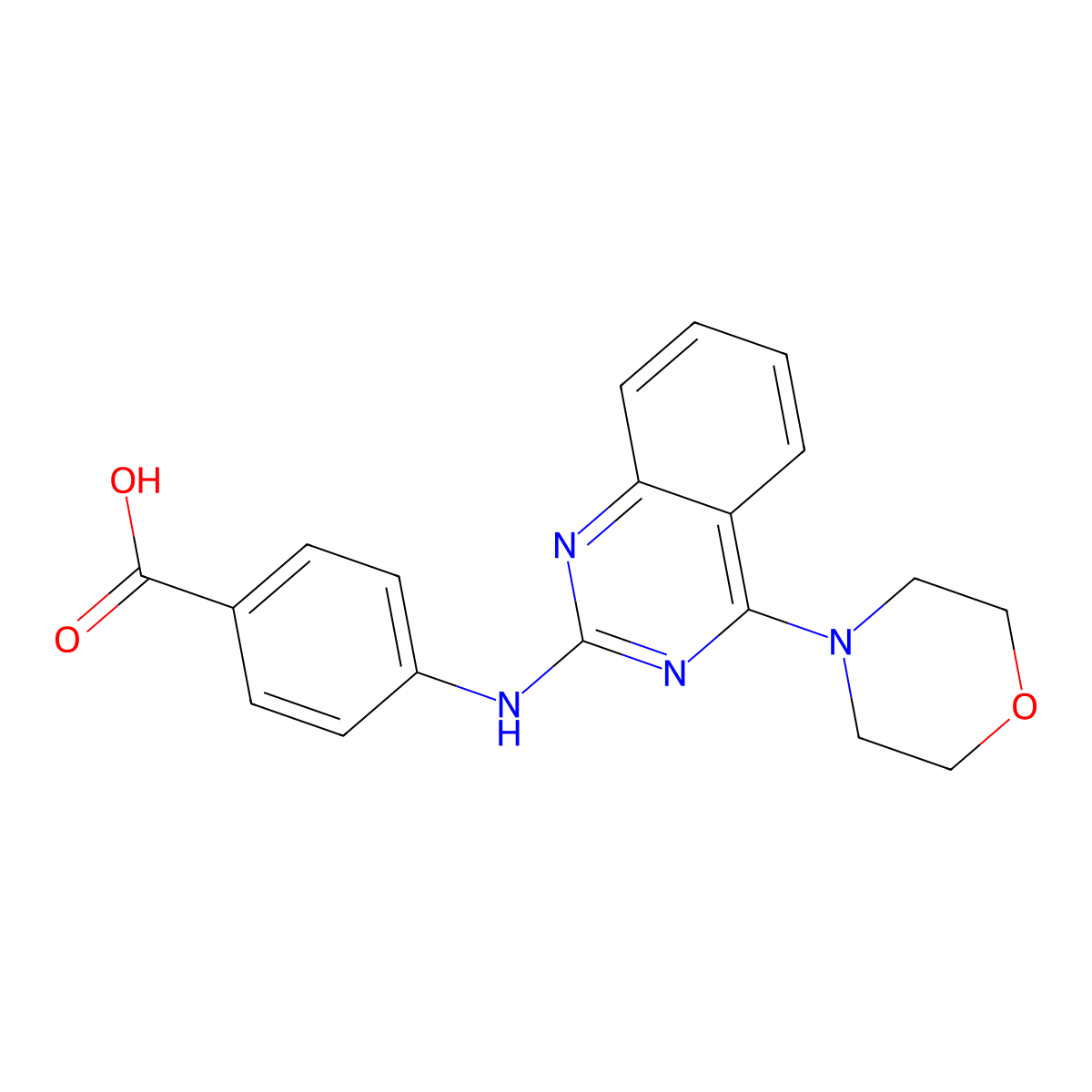 4-(4-Morpholinoquinazolin-2-ylamino)benzoic acid molecular structure, CAS 1059735-37-3