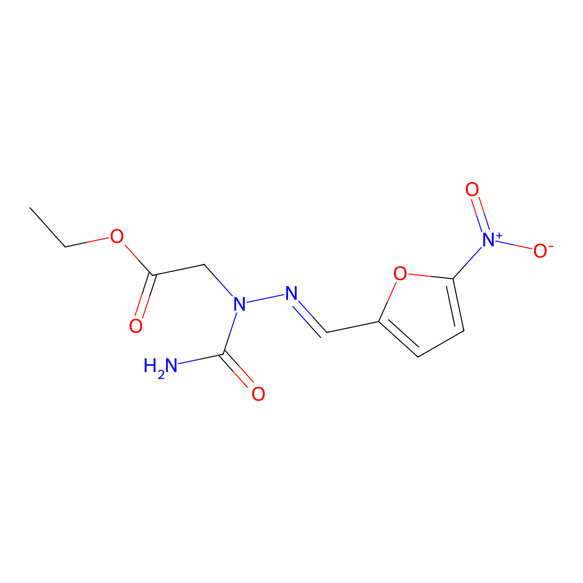 2-Semicarbazidoacetic acid, 1-(5-nitrofurfurylidene)-, ethyl ester molecular structure, CAS 10598-87-5