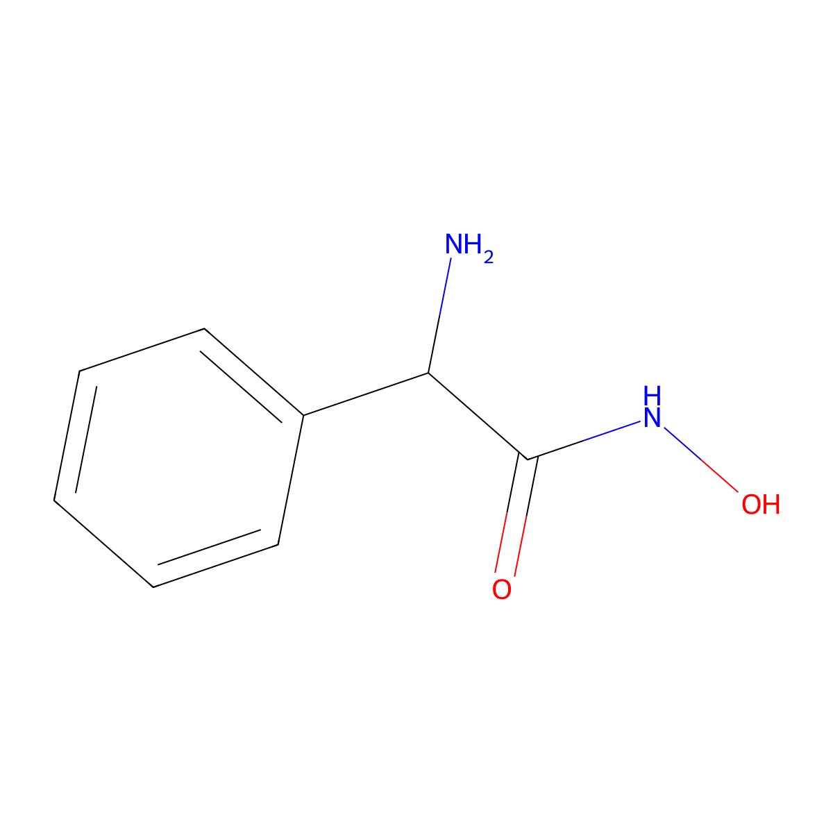 2-amino-N-hydroxy-2-phenylacetamide molecular structure, CAS 105985-16-8