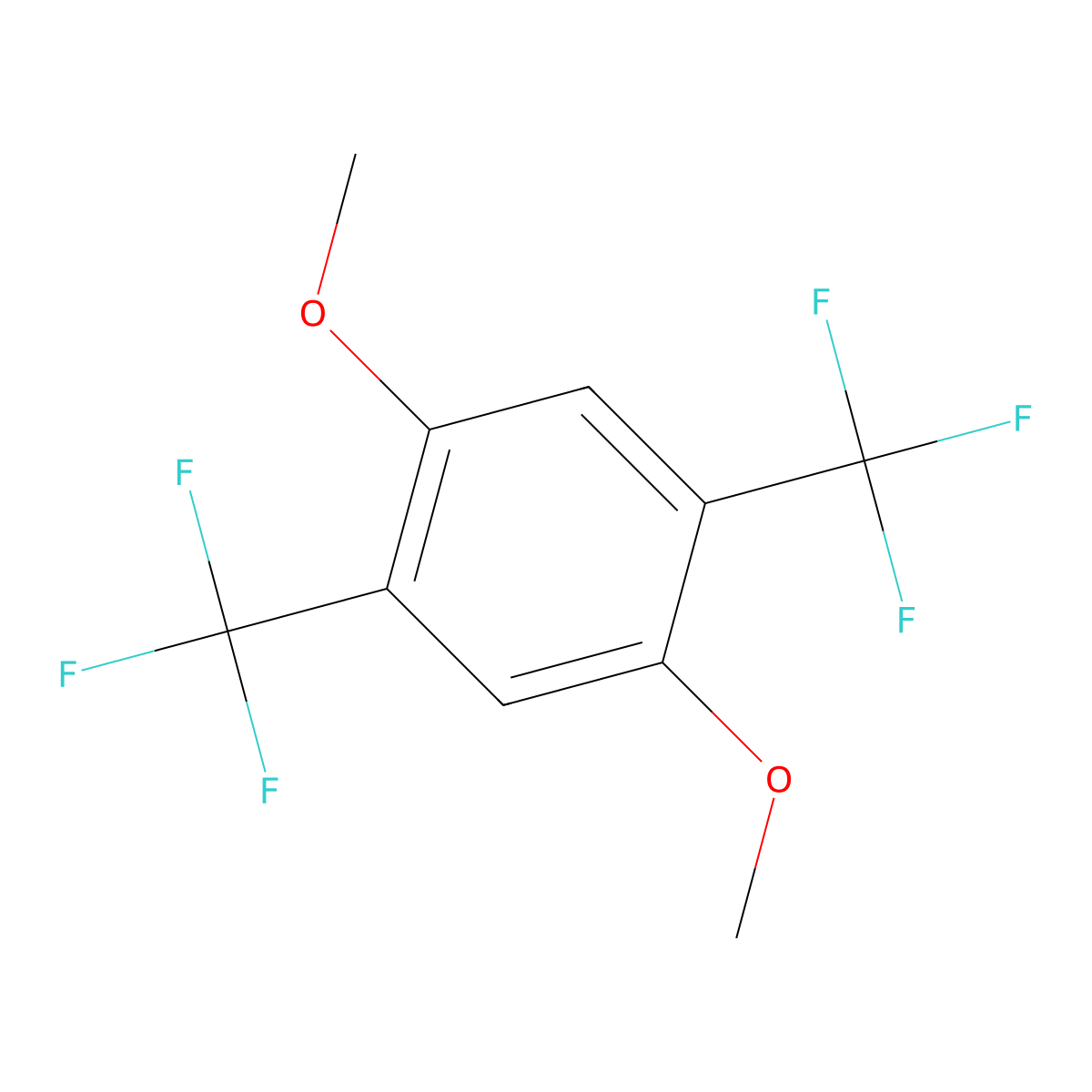 Benzene, 1,4-dimethoxy-2,5-bis(trifluoromethyl)- molecular structure, CAS 105986-63-8