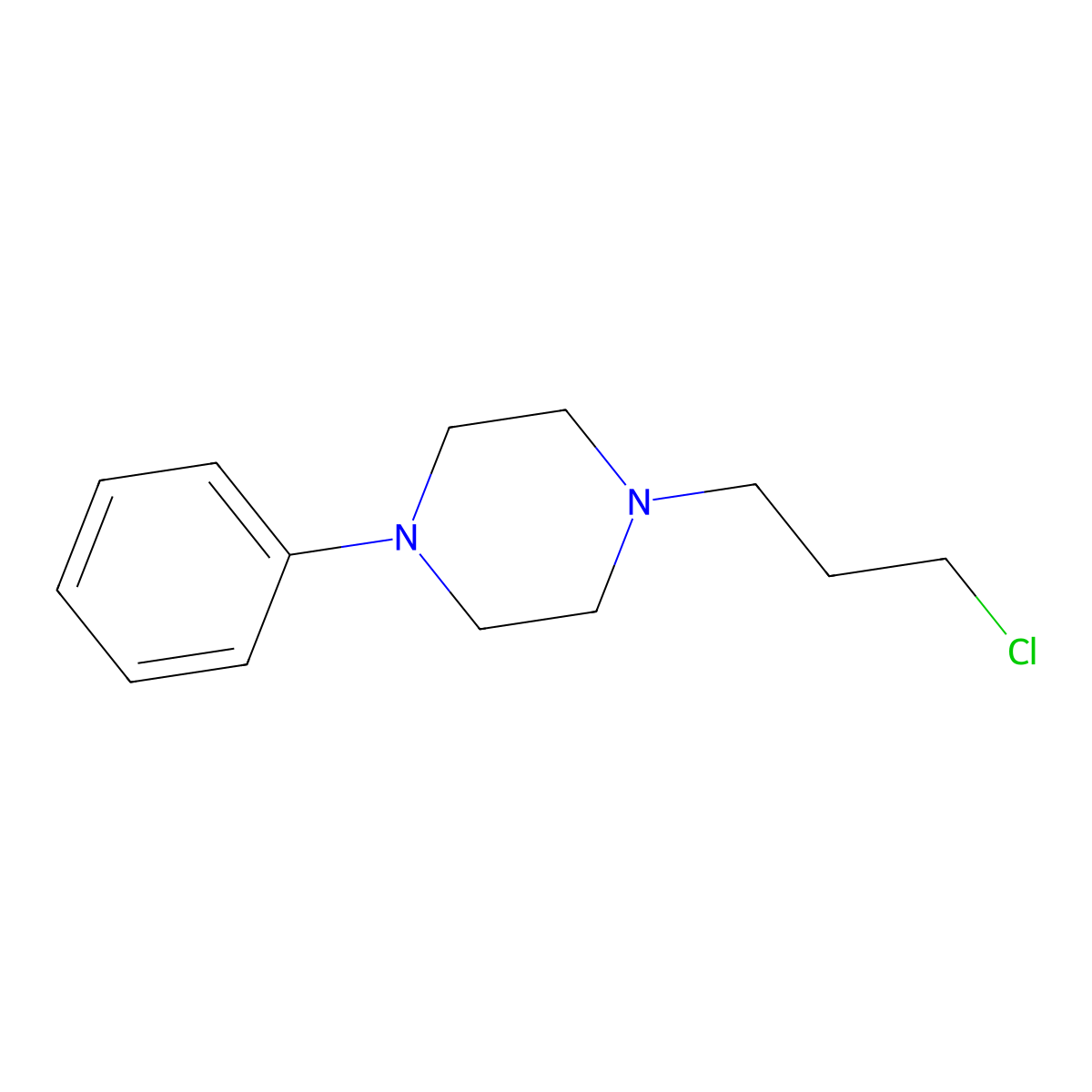 Piperazine, 1-(3-chloropropyl)-4-phenyl- molecular structure, CAS 10599-17-4