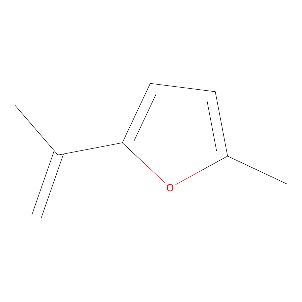 Furan, 2-methyl-5-(1-methylethenyl)- molecular structure, CAS 10599-66-3