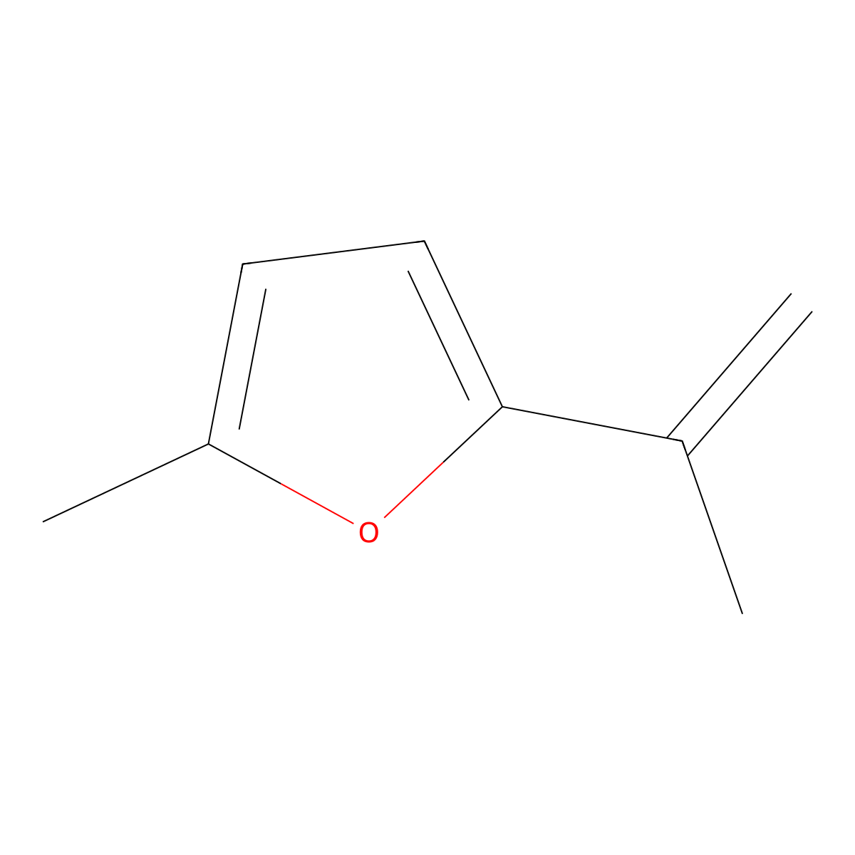 Furan, 2-methyl-5-(1-methylethenyl)- molecular structure, CAS 10599-66-3