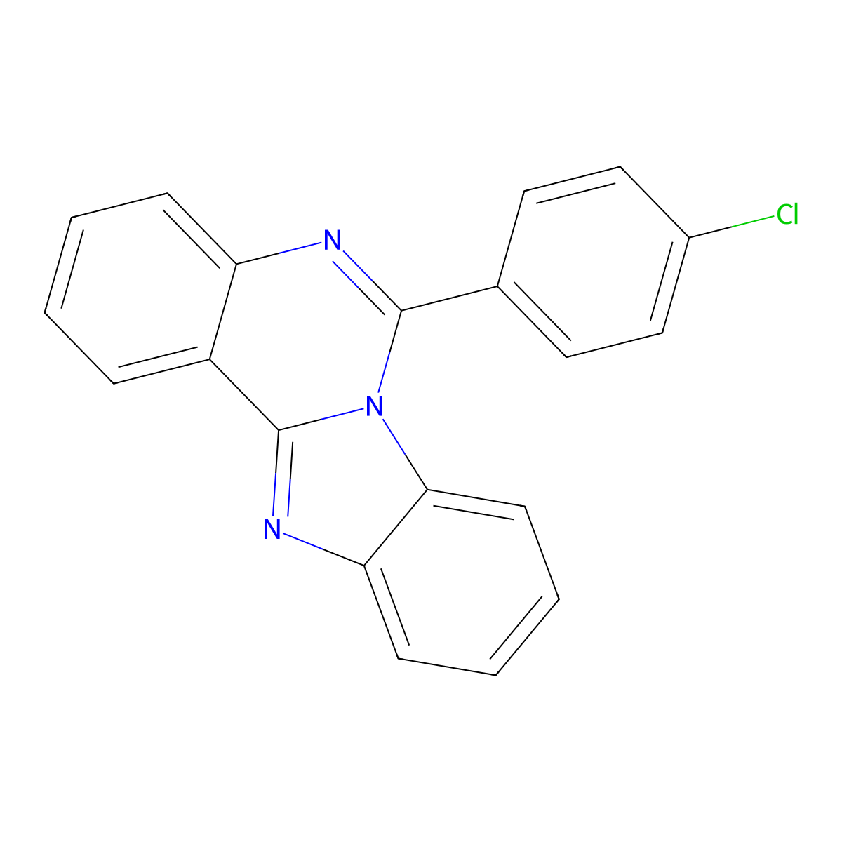 6-(4-Chlorophenyl)benzimidazo[1,2-c]quinazoline molecular structure, CAS 105997-06-6
