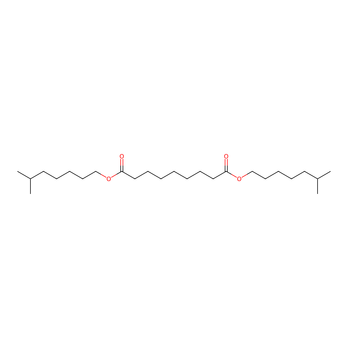 Diisooctyl azelate molecular structure, CAS 106-03-6