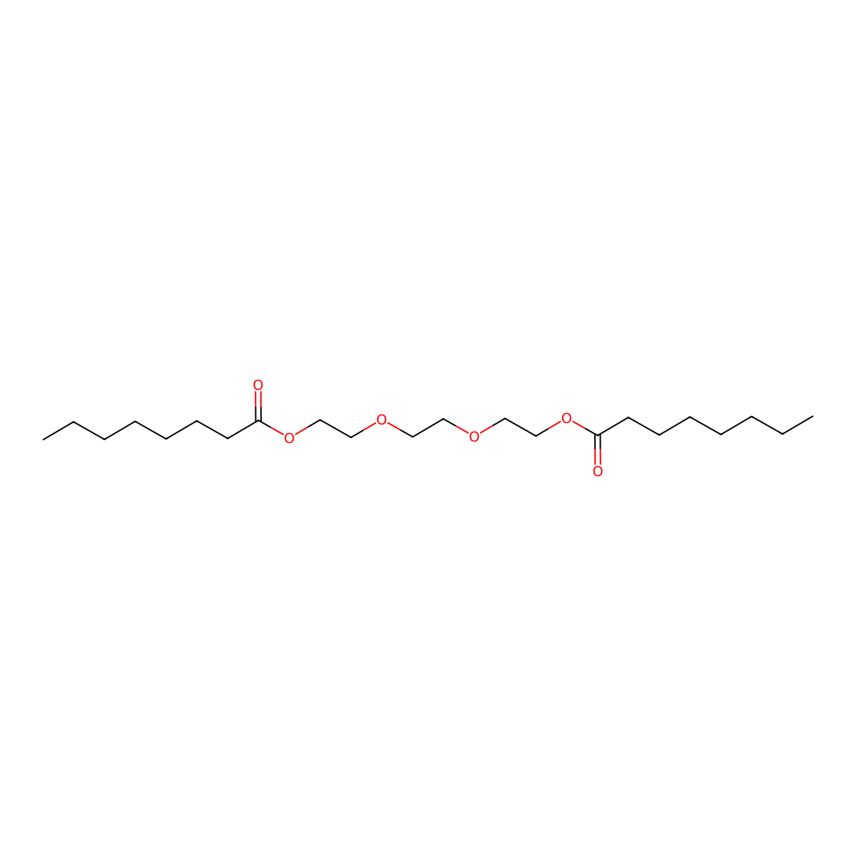 Octanoic acid, 1,1'-(1,2-ethanediylbis(oxy-2,1-ethanediyl)) ester molecular structure, CAS 106-10-5
