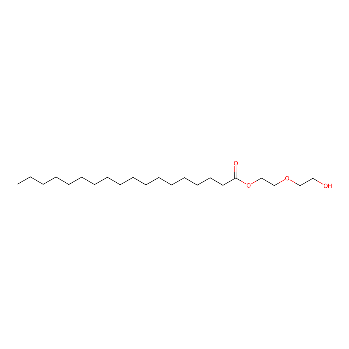 Diglycol monostearate molecular structure, CAS 106-11-6