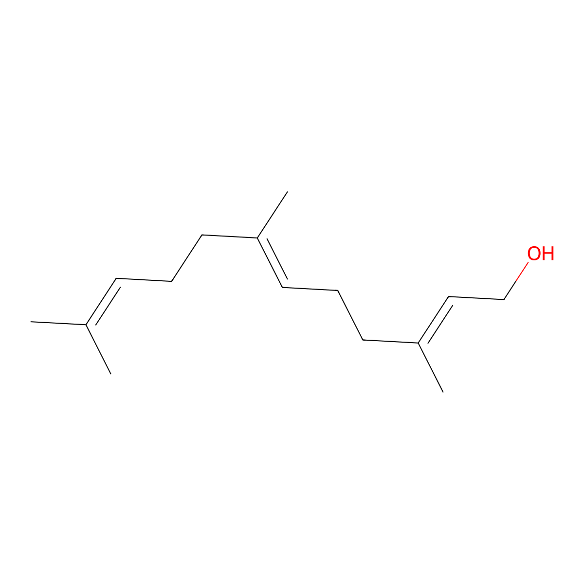 Farnesol molecular structure, CAS 106-28-5