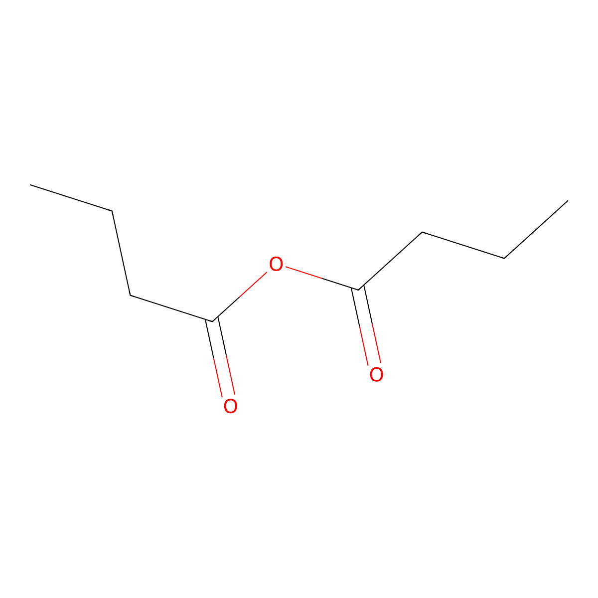 Butyric anhydride molecular structure, CAS 106-31-0