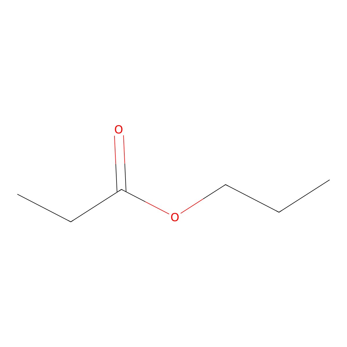 Propyl propionate molecular structure, CAS 106-36-5