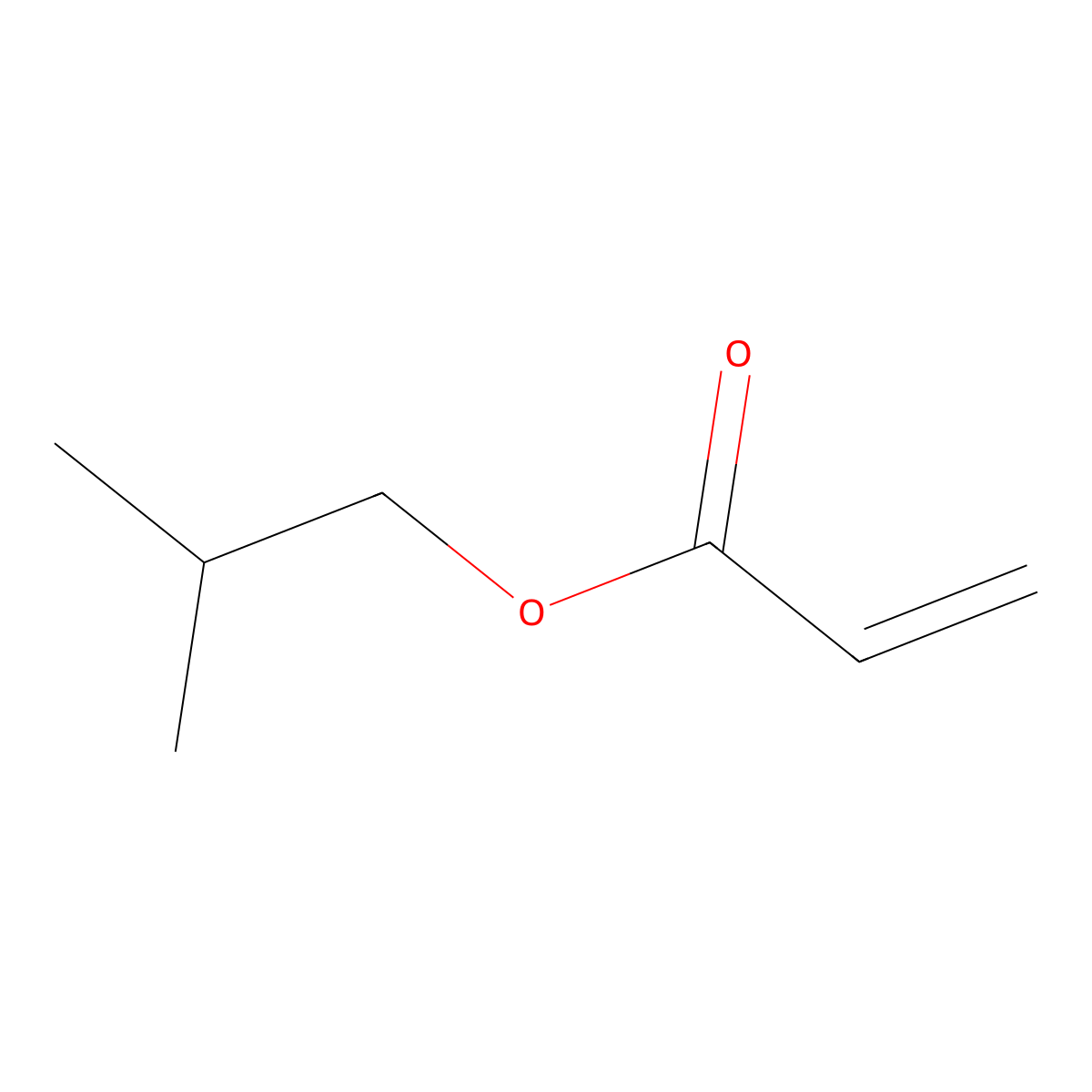 Isobutyl acrylate molecular structure, CAS 106-63-8