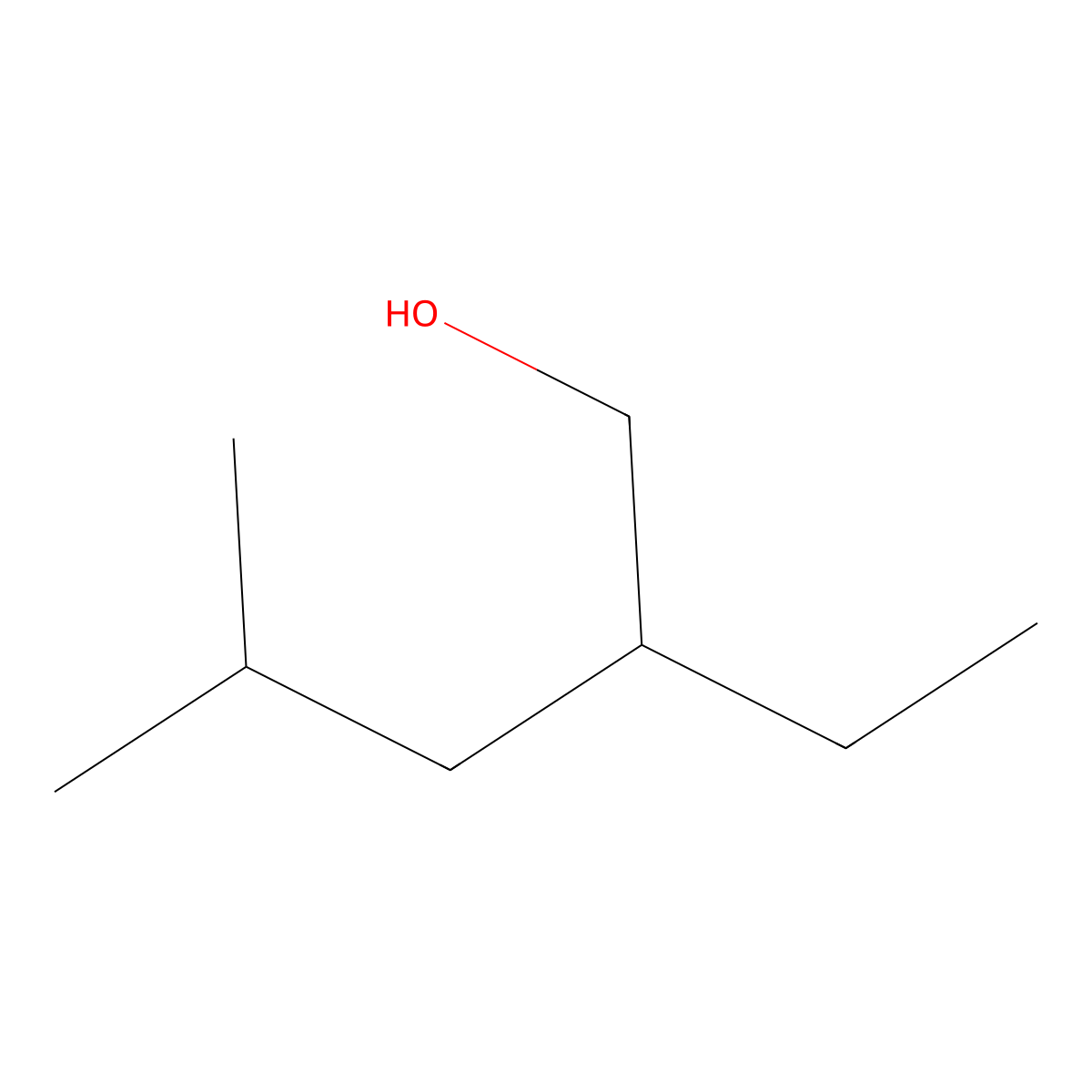 2-Ethyl-4-methylpentanol molecular structure, CAS 106-67-2
