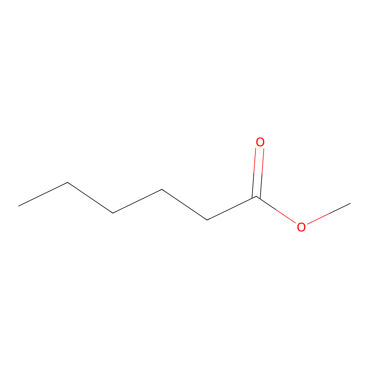 Methyl hexanoate molecular structure, CAS 106-70-7