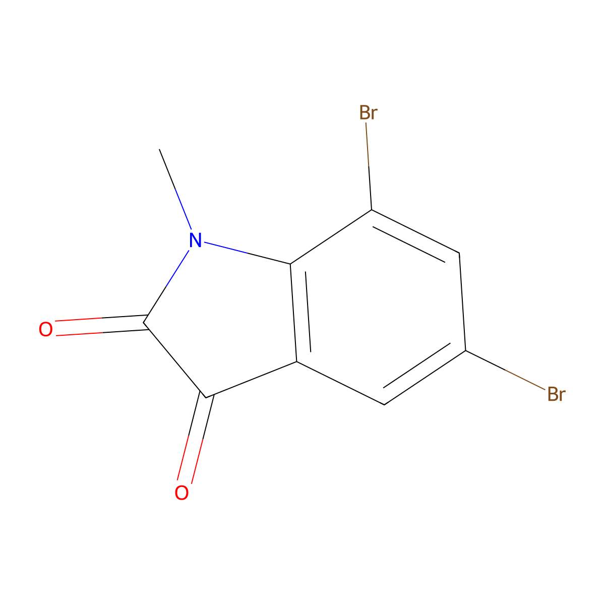 1H-Indole-2,3-dione, 5,7-dibromo-1-methyl- molecular structure, CAS 106000-19-5