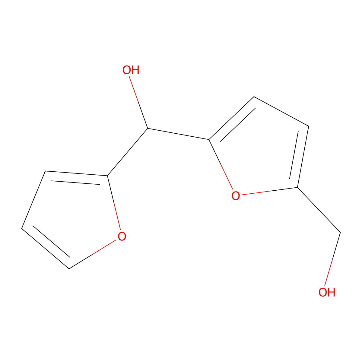 Furan-2-yl(5-(hydroxymethyl)furan-2-yl)methanol molecular structure, CAS 106001-67-6