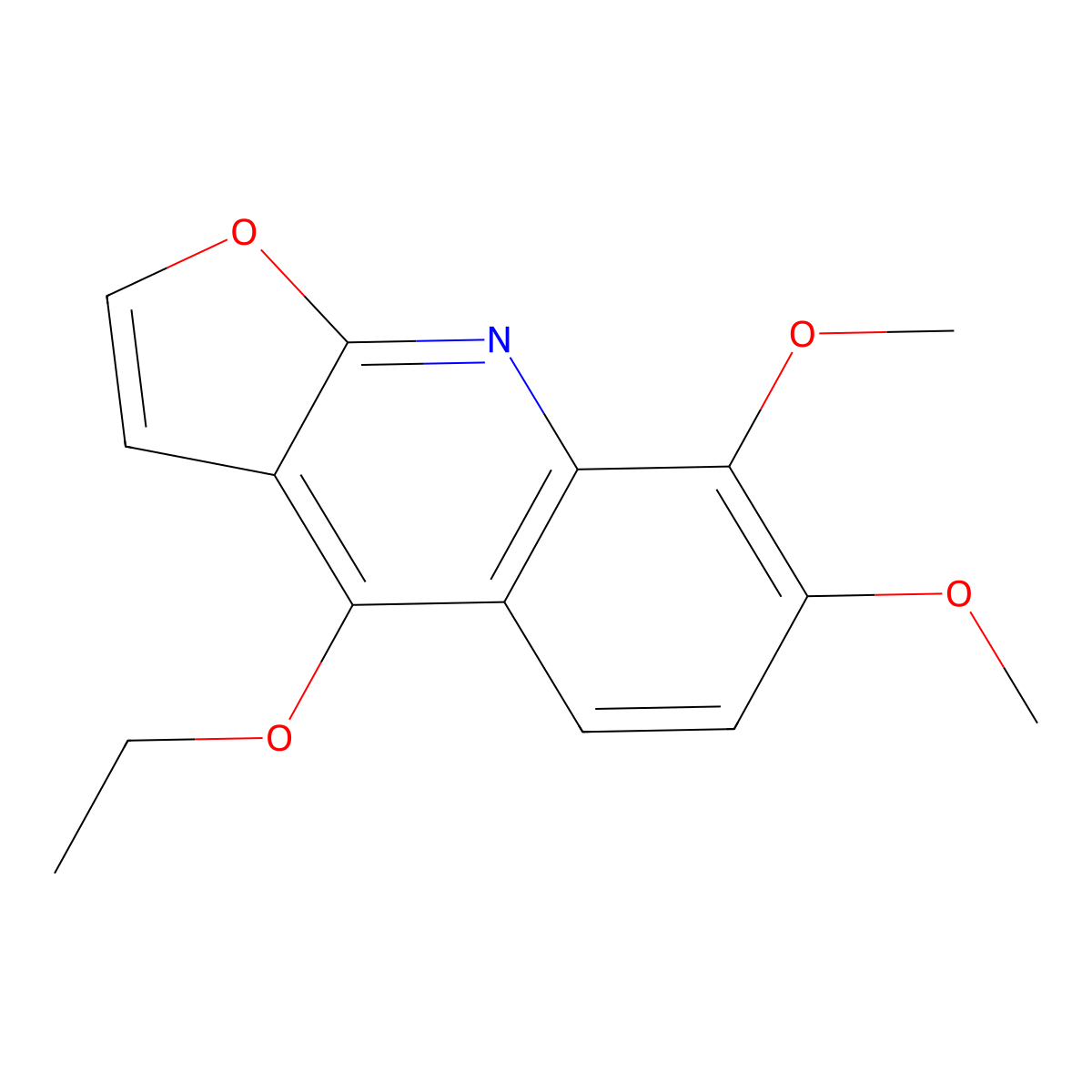 4-Ethoxy-7,8-dimethoxyfuro[2,3-b]quinoline molecular structure, CAS 106006-02-4