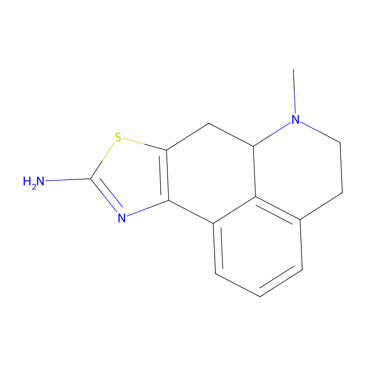9-amino-6-methyl-5,6,6a,7-tetrahydro-4H-benzo-(de)thiazolo(4,5-g)quinoline molecular structure, CAS 106006-79-5