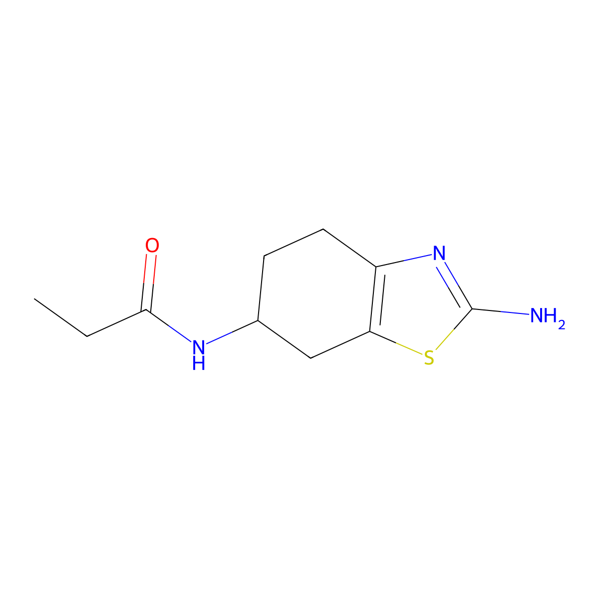 Pramipexole propionamide molecular structure, CAS 106006-84-2