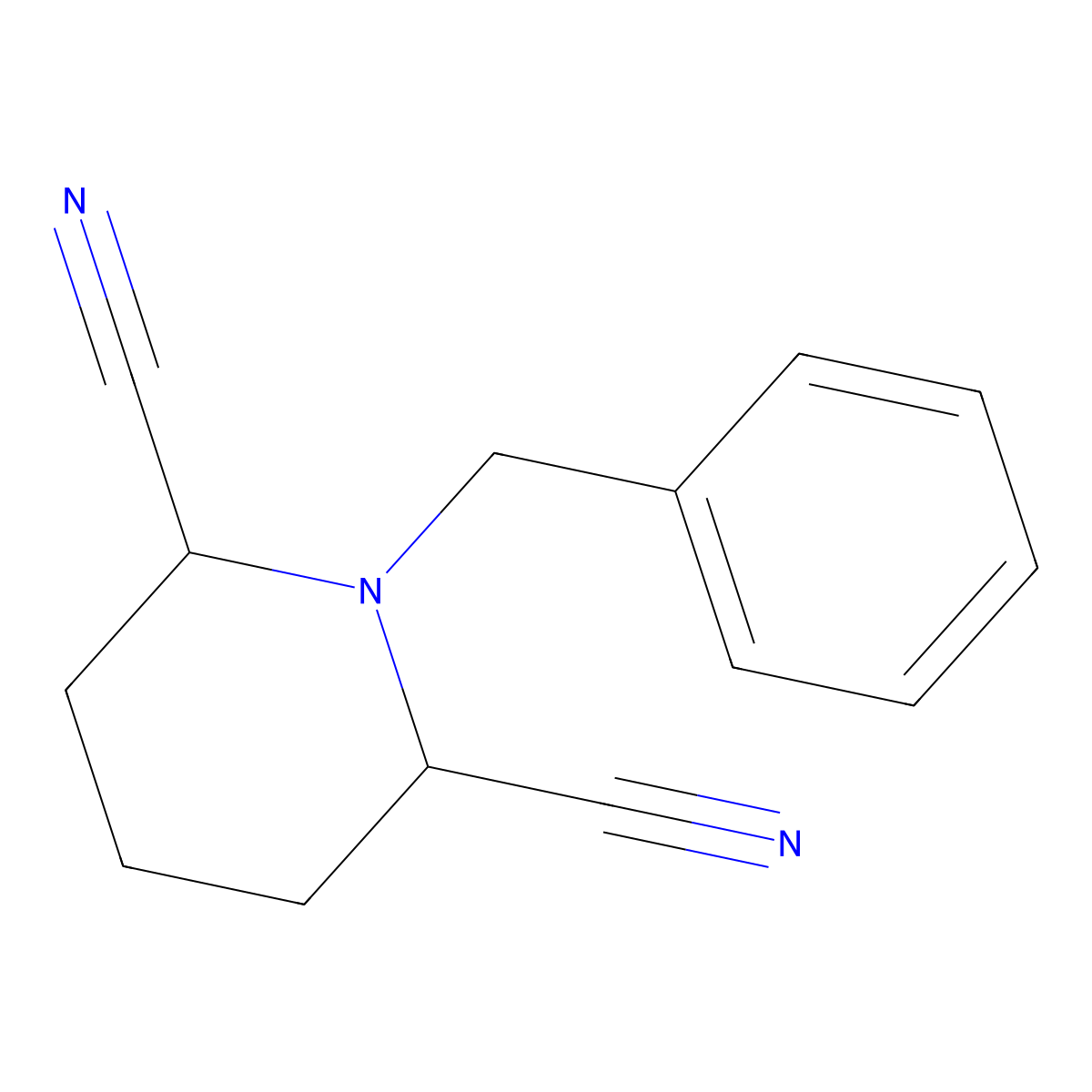 cis-1-Benzyl-2,6-dicyanopiperidine molecular structure, CAS 106006-86-4