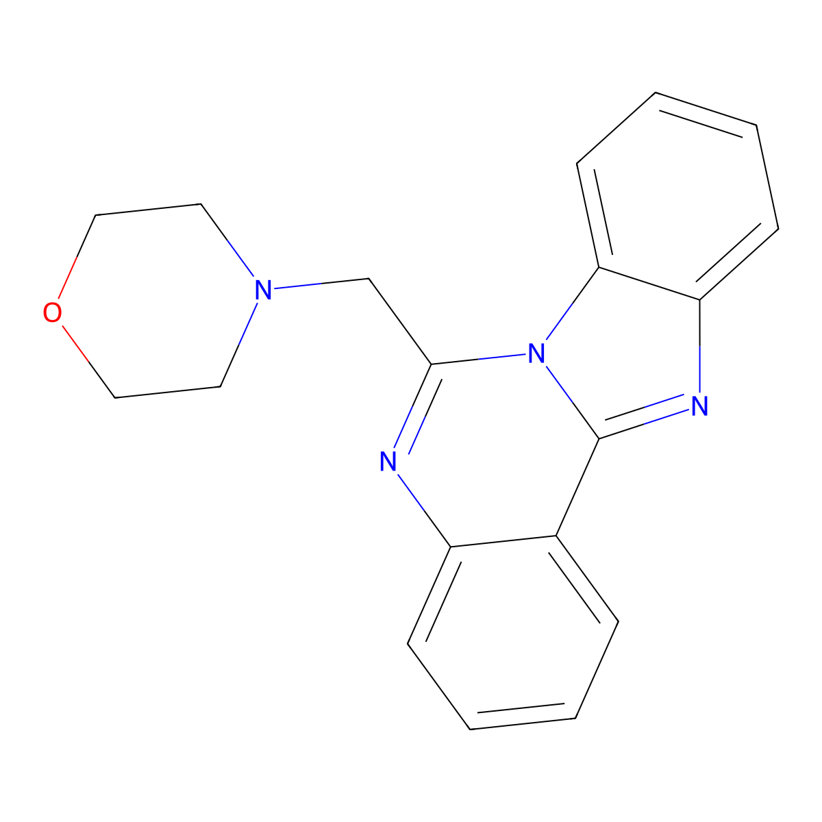 4-(Benzimidazolo[1,2-c]quinazolin-6-ylmethyl)morpholine molecular structure, CAS 106008-06-4