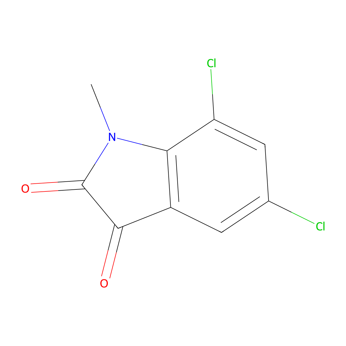 5,7-dichloro-1-methyl-1H-indole-2,3-dione molecular structure, CAS 106009-19-2