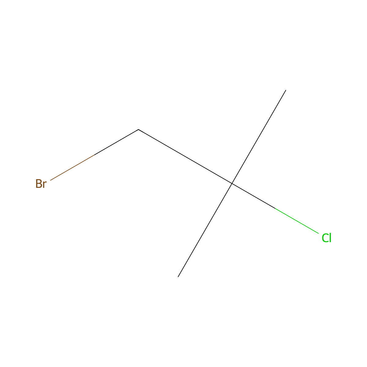 1-Bromo-2-chloro-2-methylpropane molecular structure, CAS 10601-61-3