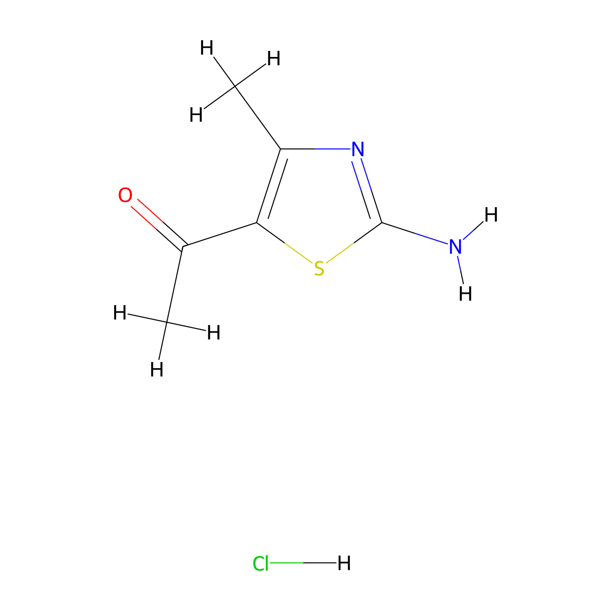 1-(2-Amino-4-methyl-1,3-thiazol-5-yl)ethan-1-one hydrochloride molecular structure, CAS 106012-40-2