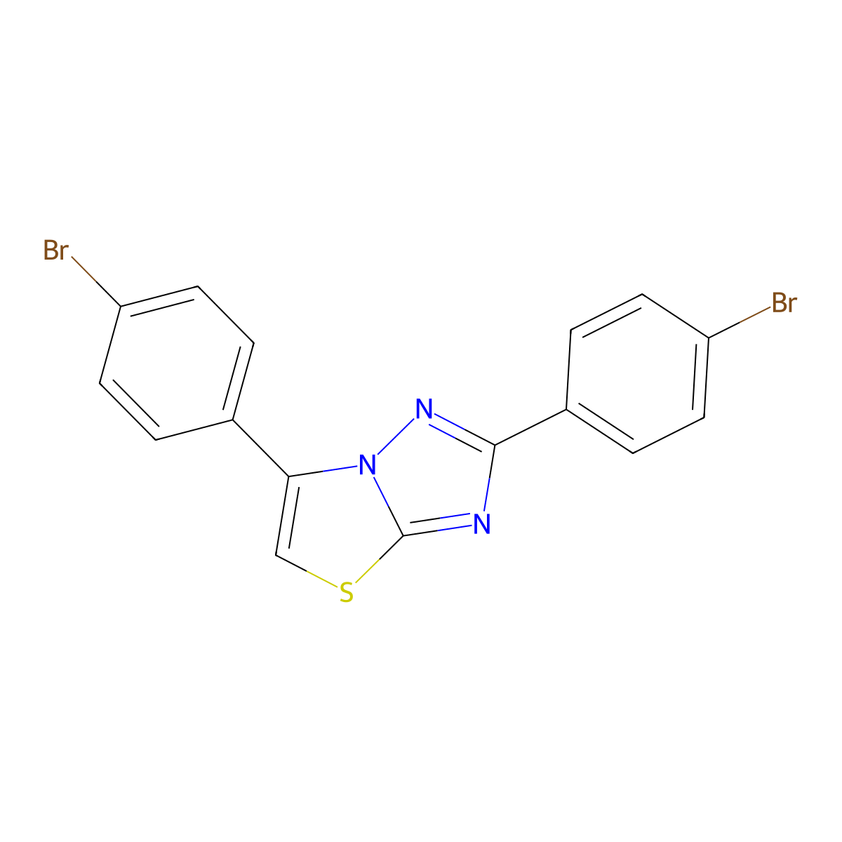 2,6-Bis(4-bromophenyl)[1,3]thiazolo[3,2-b][1,2,4]triazole molecular structure, CAS 106014-00-0