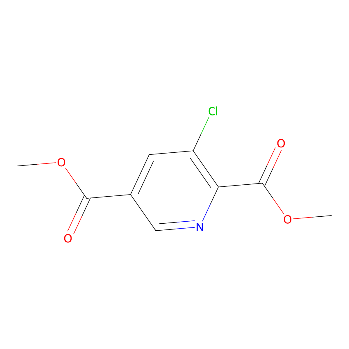 Dimethyl 3-chloropyridine-2,5-dicarboxylate molecular structure, CAS 106014-21-5