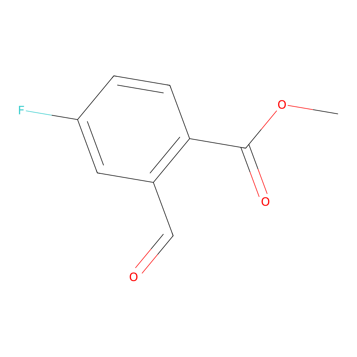 Methyl 4-fluoro-2-formylbenzoate molecular structure, CAS 106014-25-9