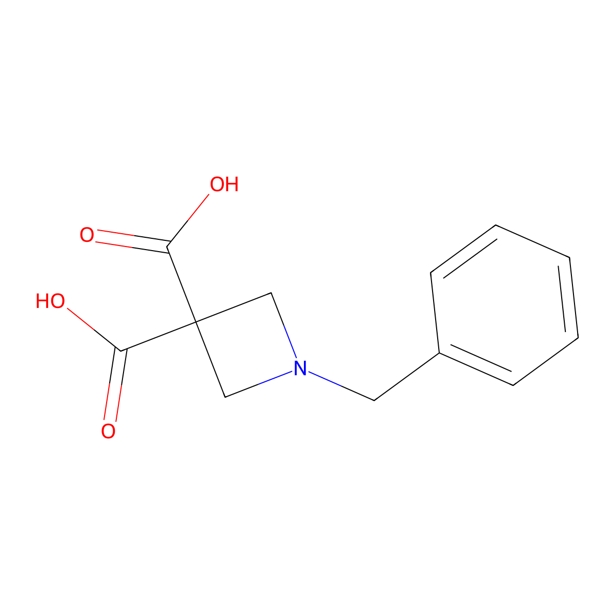 1-benzylazetidine-3,3-dicarboxylic Acid molecular structure, CAS 106014-87-3
