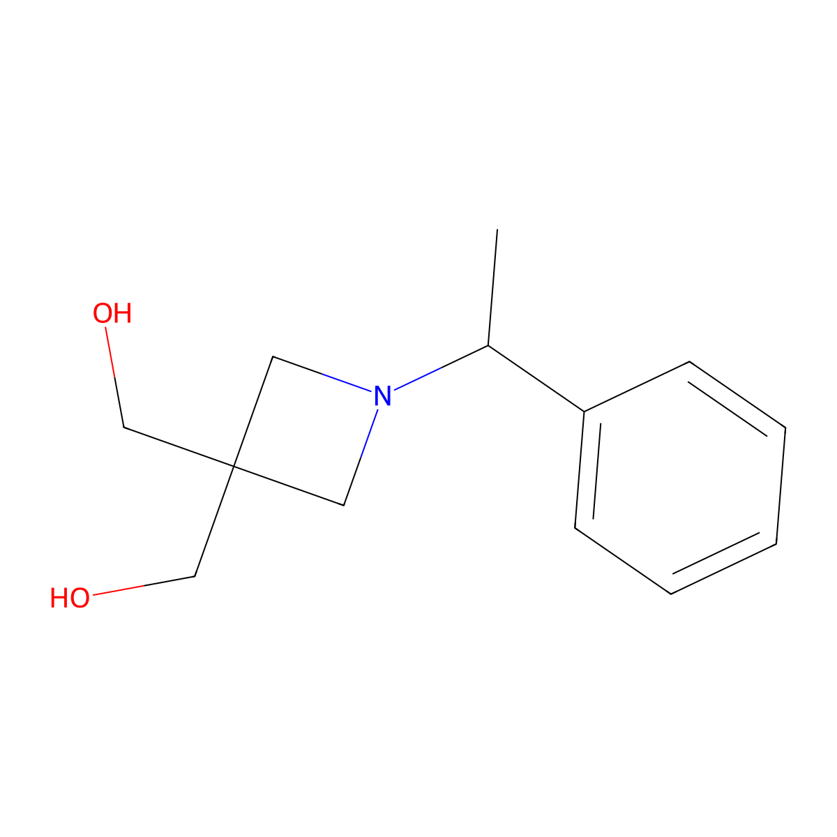 [3-(Hydroxymethyl)-1-(1-phenylethyl)azetidin-3-yl]methanol molecular structure, CAS 106014-91-9