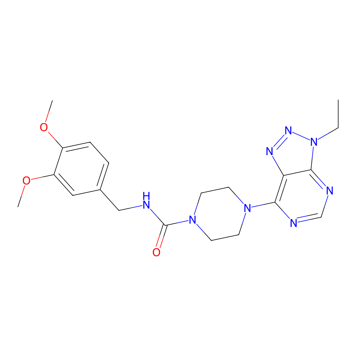 N-[(3,4-dimethoxyphenyl)methyl]-4-{3-ethyl-3H-[1,2,3]triazolo[4,5-d]pyrimidin-7-yl}piperazine-1-carboxamide molecular structure, CAS 1060163-88-3