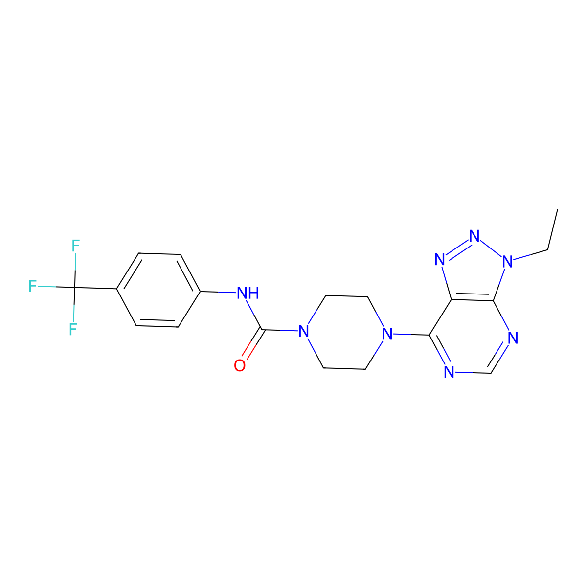 4-{3-ethyl-3H-[1,2,3]triazolo[4,5-d]pyrimidin-7-yl}-N-[4-(trifluoromethyl)phenyl]piperazine-1-carboxamide molecular structure, CAS 1060163-96-3