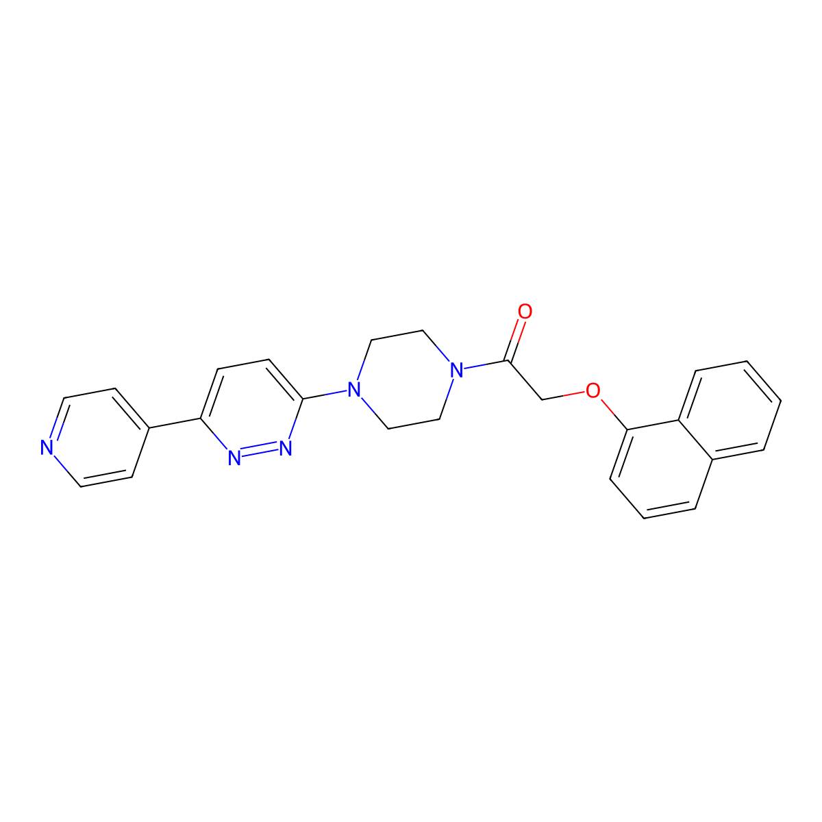 2-(Naphthalen-1-yloxy)-1-(4-(6-(pyridin-4-yl)pyridazin-3-yl)piperazin-1-yl)ethanone molecular structure, CAS 1060165-24-3