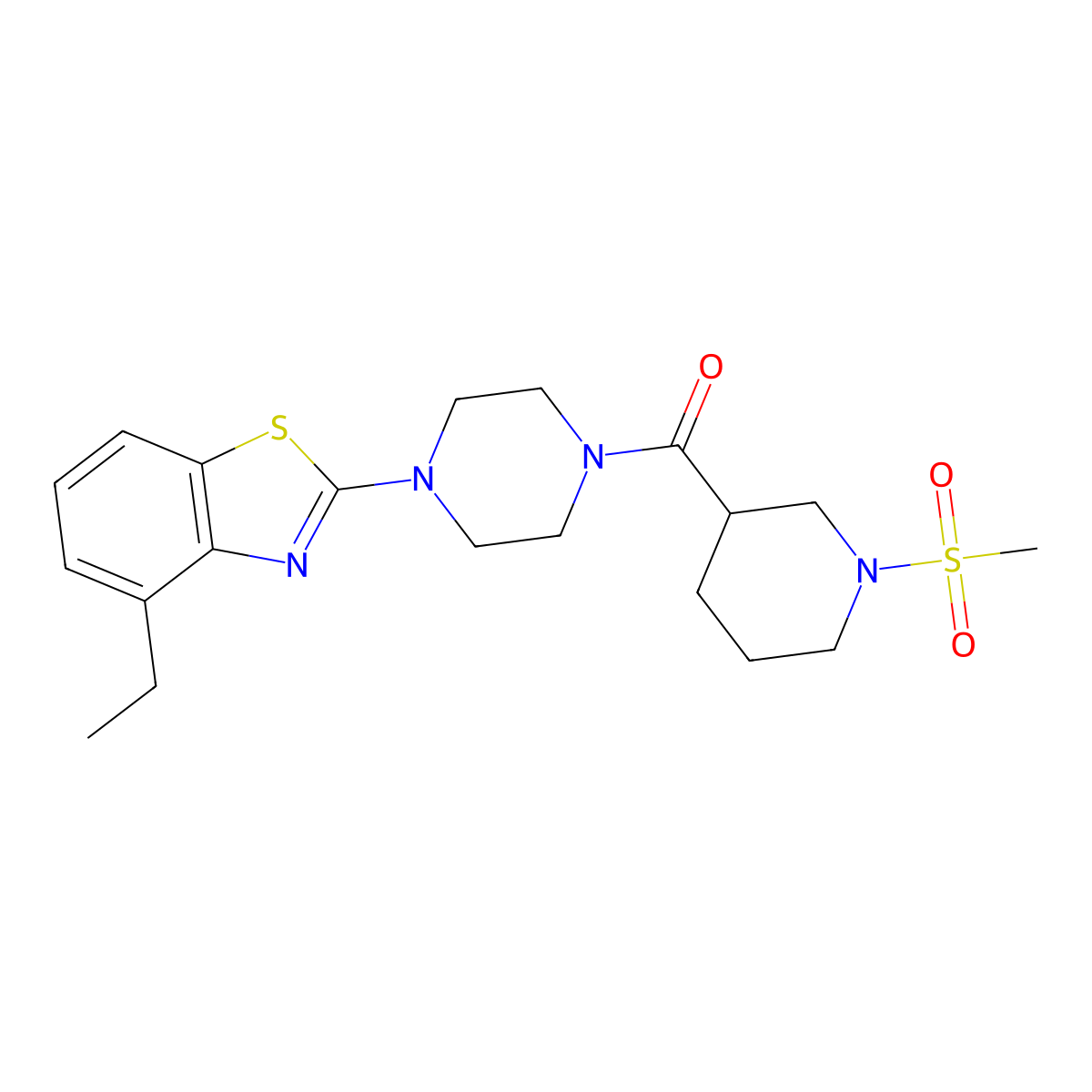 (4-(4-Ethylbenzo[d]thiazol-2-yl)piperazin-1-yl)(1-(methylsulfonyl)piperidin-3-yl)methanone molecular structure, CAS 1060168-19-5