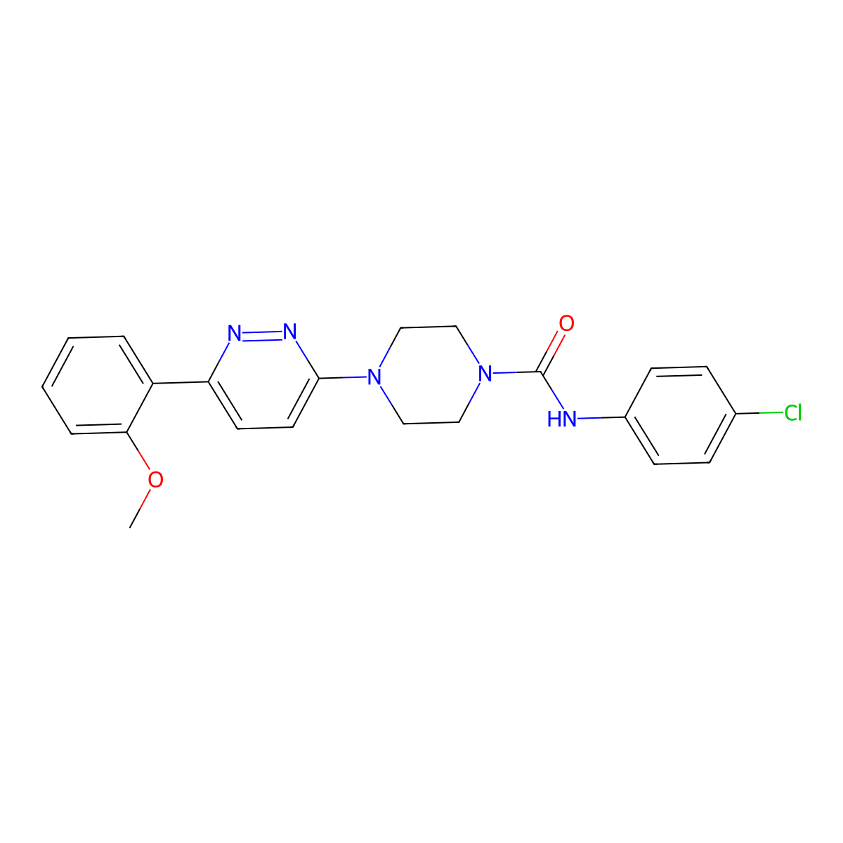 N-(4-chlorophenyl)-4-[6-(2-methoxyphenyl)pyridazin-3-yl]piperazine-1-carboxamide molecular structure, CAS 1060174-75-5