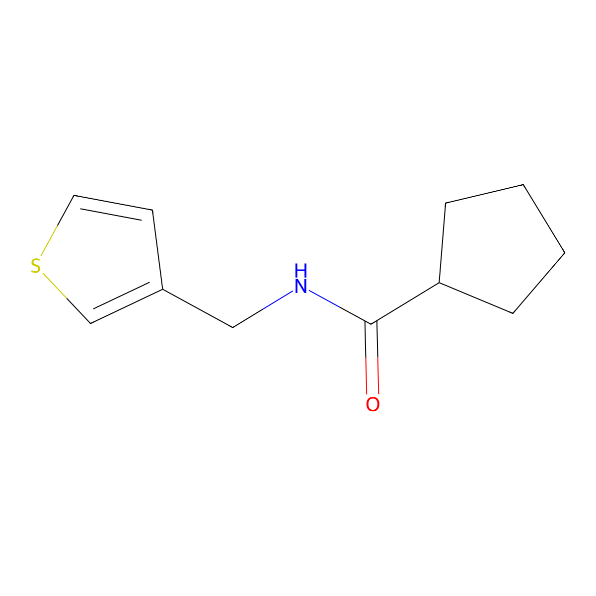 N-(thiophen-3-ylmethyl)cyclopentanecarboxamide molecular structure, CAS 1060175-91-8