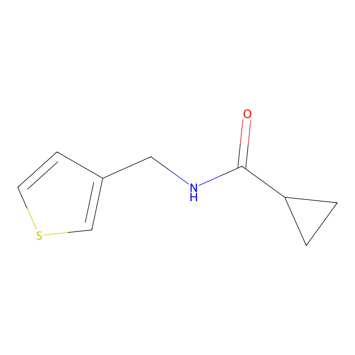 N-(thiophen-3-ylmethyl)cyclopropanecarboxamide molecular structure, CAS 1060175-97-4