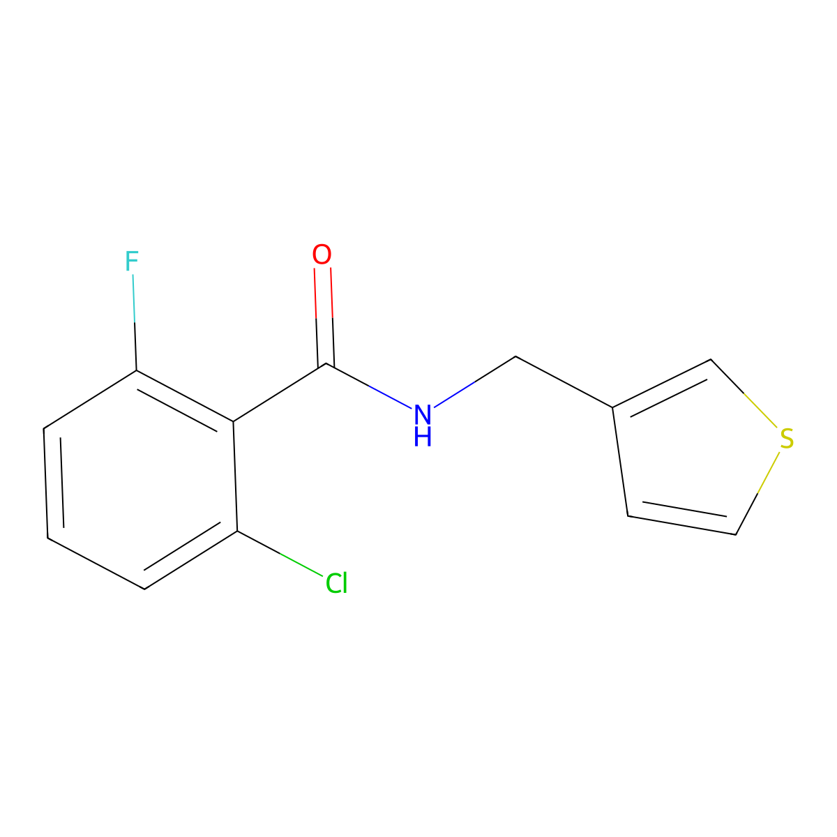 2-chloro-6-fluoro-N-[(thiophen-3-yl)methyl]benzamide molecular structure, CAS 1060176-03-5