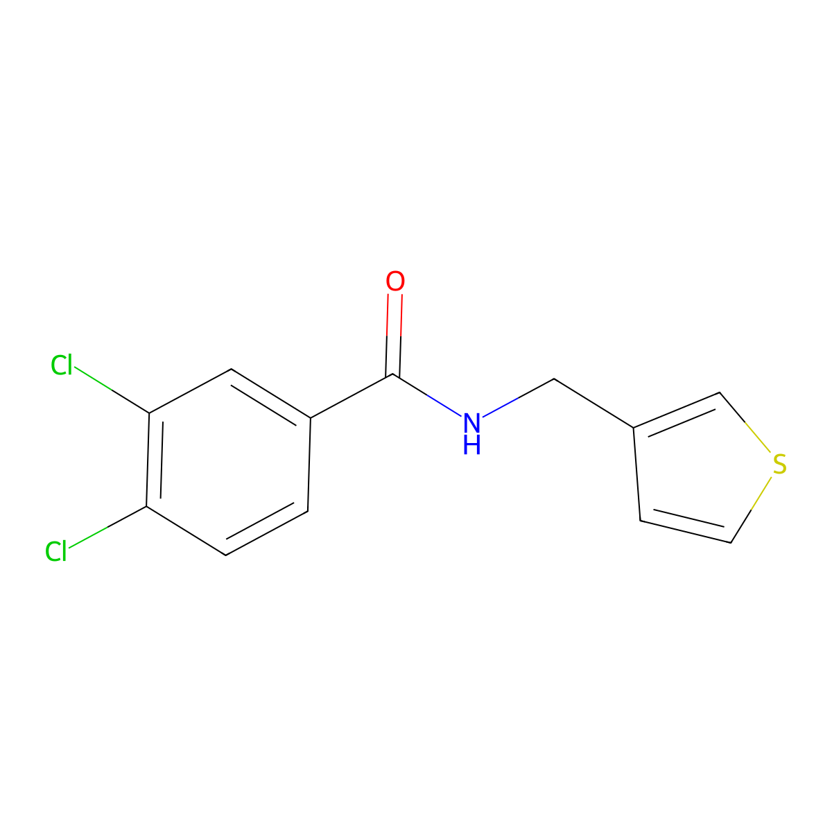 3,4-dichloro-N-[(thiophen-3-yl)methyl]benzamide molecular structure, CAS 1060176-15-9